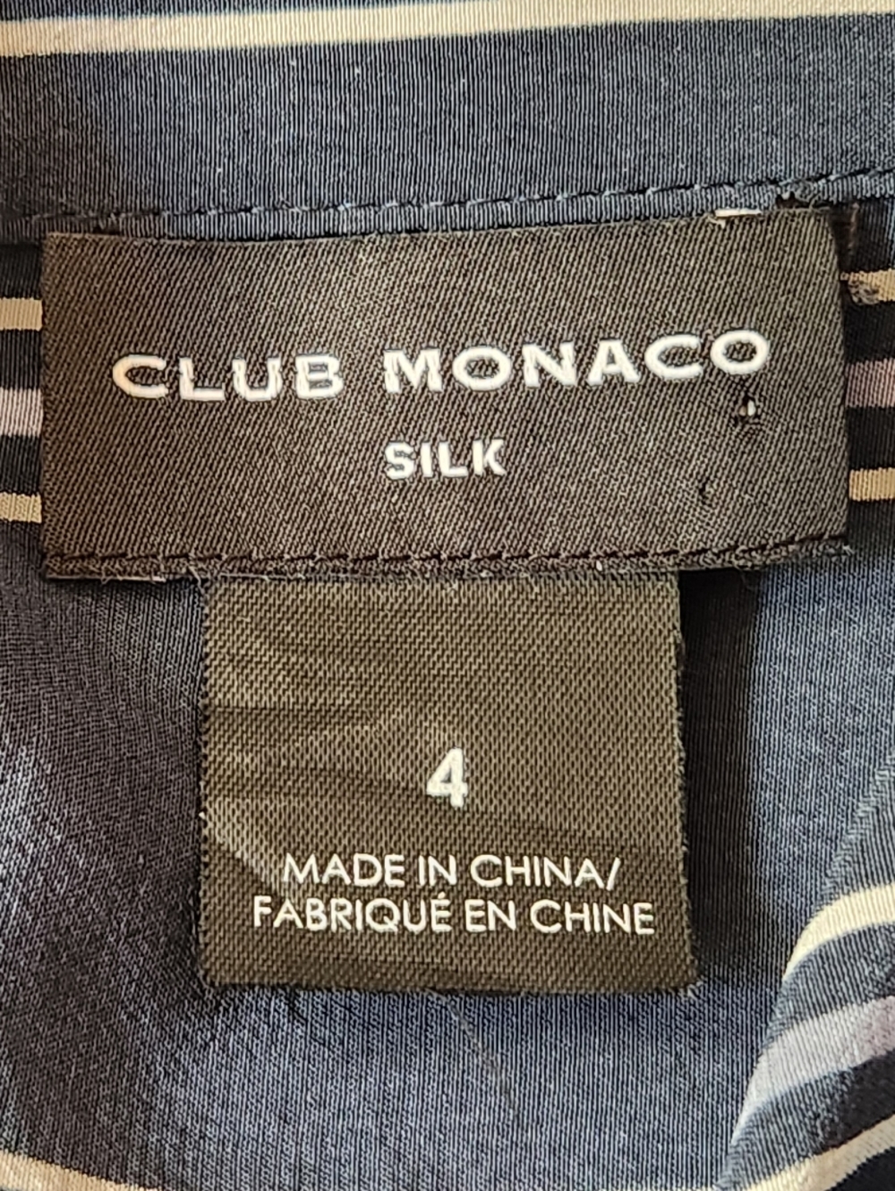 CLUB MONACO Danielle 100% Silk Striped Midi Shirt Dress - Size 4 - Picture 11 of 14